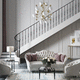 steel railing / with bars / indoor / for stair