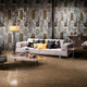 porcelain stoneware tile / polished / semi-gloss / indoor