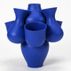 contemporary vase / ceramic / blue