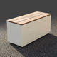 contemporary garden bench / exotic wood / fiber cement / without backrest