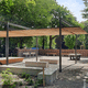 surface mounted pergola / wooden / galvanised steel / wooden canopy
