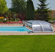 low swimming pool enclosure / telescopic / plastic / manual
