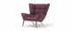 contemporary armchair / fabric / wing