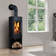 wood heating stove / 5 kW...10 kW / floor-mounted / contemporary