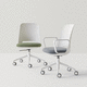 contemporary office chair / indoor / leather / fabric