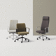 leather task chair / fabric / on casters / with headrest