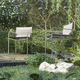 contemporary garden chair / outdoor / fabric / stainless steel base