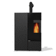 pellet heating stove / 8 kW / floor-mounted / corner