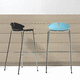 contemporary bar stool / polypropylene / metal base / 4-legged