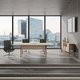 contemporary boardroom table / wooden / metal base / rectangular