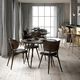 contemporary dining chair / indoor / leather / oak