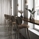 contemporary bar chair / indoor / leather / wood veneer