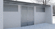 swing industrial door / aluminum / semi-glazed