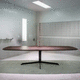 contemporary dining table / wooden / ceramic / steel base