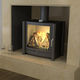 wood heating stove / 0 - 5 kW / 12 kW / double-sided