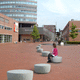 contemporary pouf / concrete / round / garden