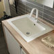built-in washbasin / ceramic / with mixer tap / rectangular