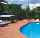 terracotta tile / matte / outdoor / poolside