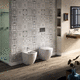 back to wall toilet / ceramic / home / elongated