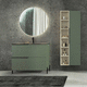 free-standing washbasin cabinet / metal / HPL / contemporary
