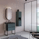 free-standing washbasin cabinet / wall-mounted / metal / ceramic