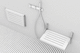 folding shower seat / wall-mounted / stainless steel / wooden