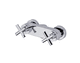 double-handle shower mixer tap / wall-mounted / metal / bathroom