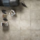 porcelain stoneware tile / polished / indoor / floor