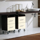 contemporary bathroom cabinet / wooden / with drawer / wheeled