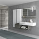 wall-hung washbasin cabinet / wooden / Solid Surface / contemporary