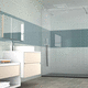 porcelain stoneware tile / polished / indoor / bathroom