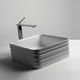 countertop washbasin / ceramic / square / contemporary