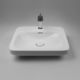 countertop washbasin / ceramic / rectangular / contemporary