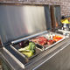 gas barbecue / built-in / stone / stainless steel