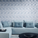 contemporary wallpaper / geometric pattern / gray / blue