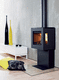 wood heating stove / 5 kW...10 kW / 3-sided / contemporary
