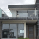 glass railing / steel / glass panel / outdoor