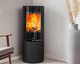 wood heating stove / 5 kW...10 kW / free-standing / corner