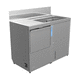 free-standing washbasin cabinet / stainless steel / contemporary / 1-door