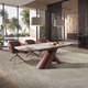 modern dining table / ceramic / steel base / oval