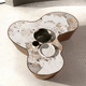 modern coffee table / marble / walnut base / customizable