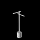 2-bar towel rack / floor-standing / stainless steel / marble