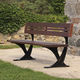 traditional public bench / ipe / cast aluminum / composite material