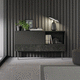 modern sideboard / matte lacquered wood / ceramic / with shelf