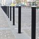 security post / removable / metal / high