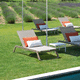 contemporary sun lounger / canvas / lacquered aluminum / polypropylene