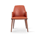 contemporary chair / indoor / leather / walnut