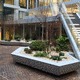 aluminum planter / thermo-lacquered aluminum / rectangular / square