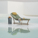 contemporary sun lounger / fabric / stainless steel / commercial