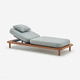 contemporary sun lounger / fabric / aluminium / iroko